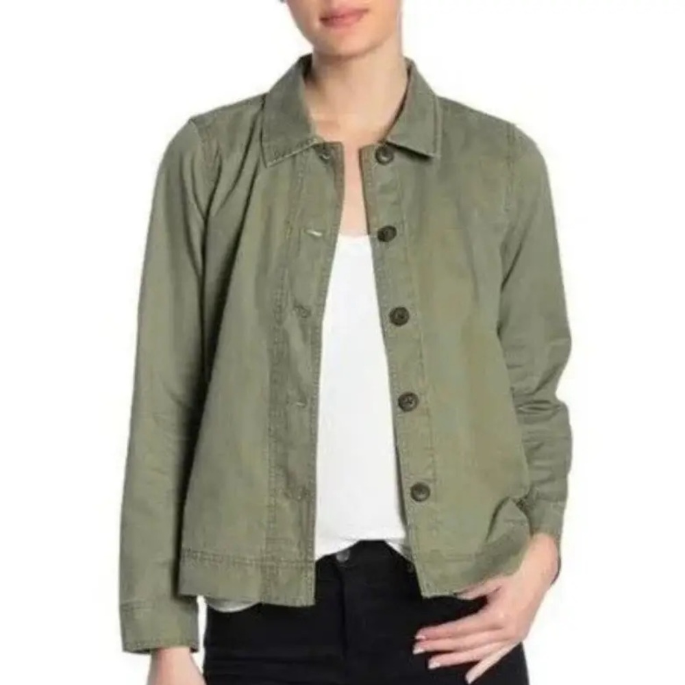 Madewell Northwoods Green Cotton Cropped Jacket size S